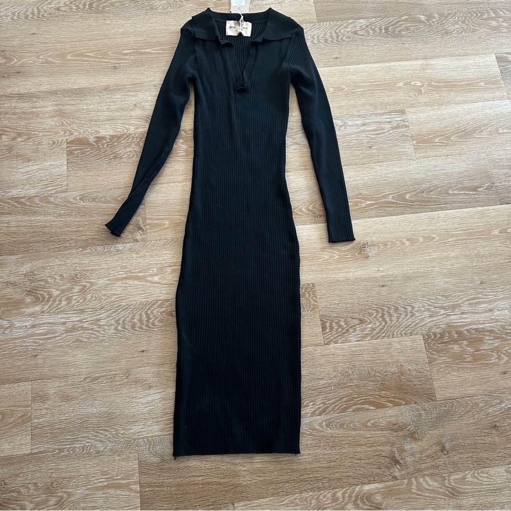 NWT Issey Miyake Archive Black Long Sleeve Rib Dress - Picture 3 of 8